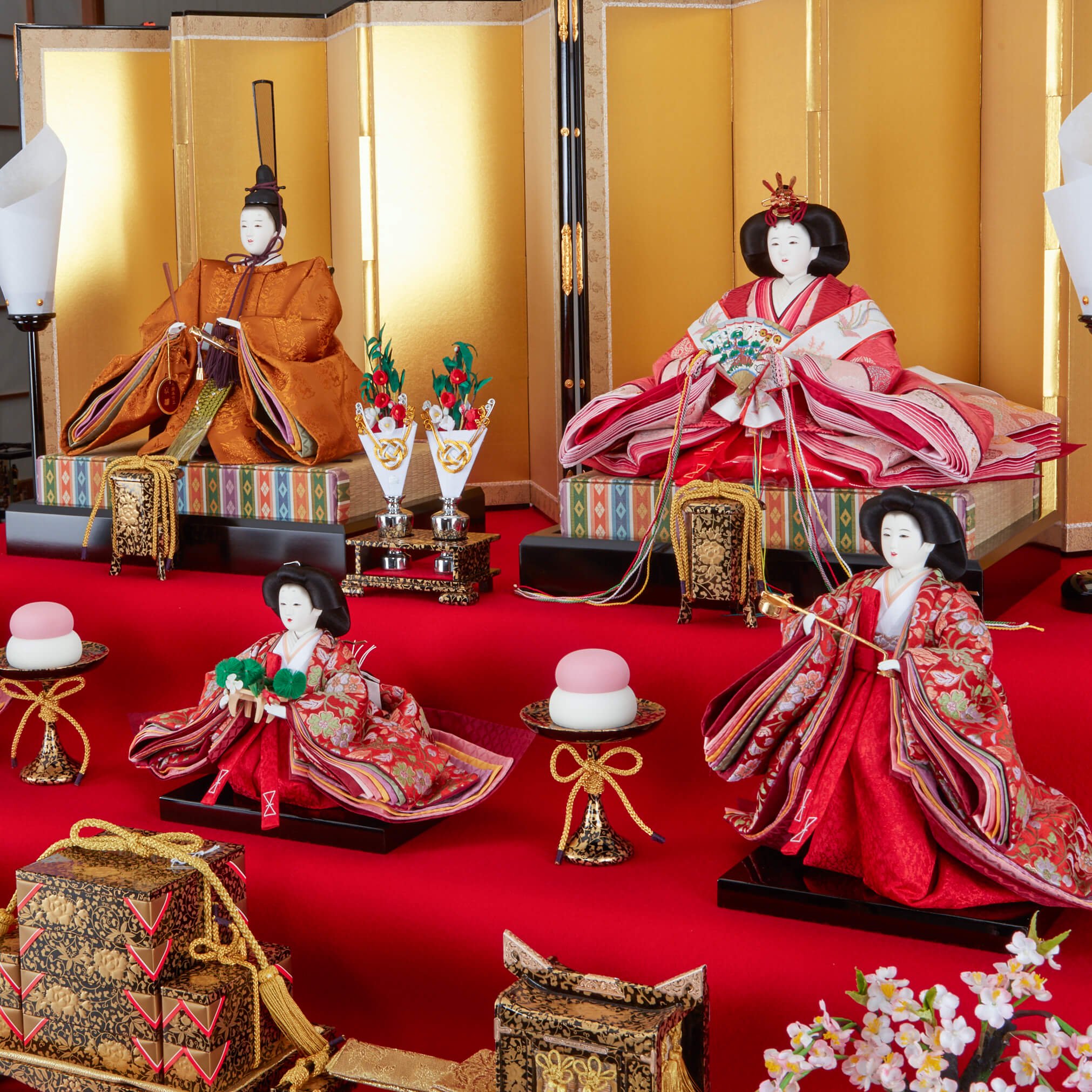 驚きの値段 美品ひな祭り七段飾り一式装備 ひな人形 セット 御殿火鉢 