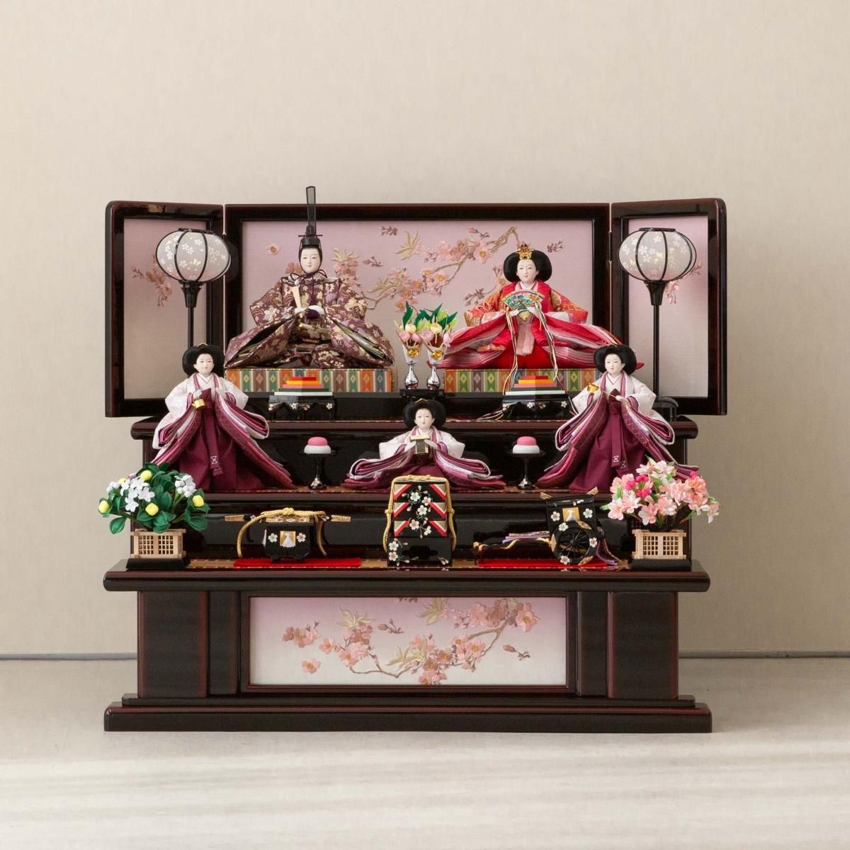 美品 雛人形 三段飾り さらえよ
