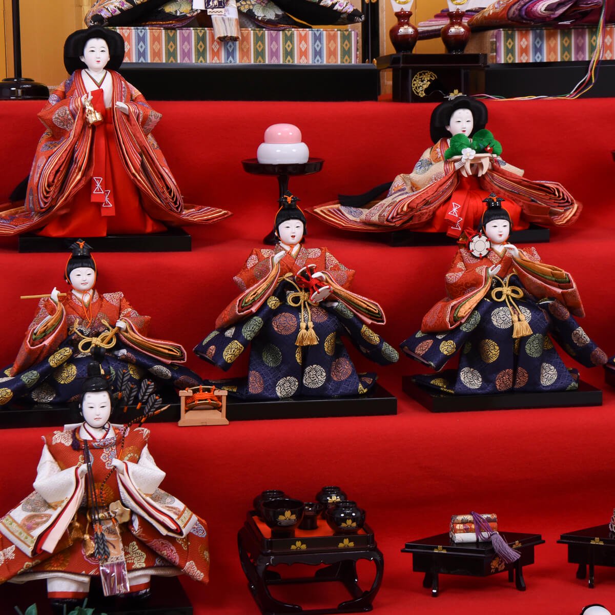お買得】 伝統工芸 七段飾り 雛人形 ひな人形 雛祭り 中古 現状品 高さ 