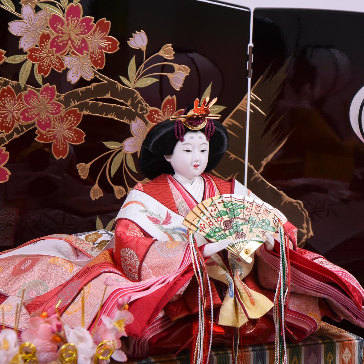 雛人形 京九番 五人飾 黄櫨染御袍 本格サイズ