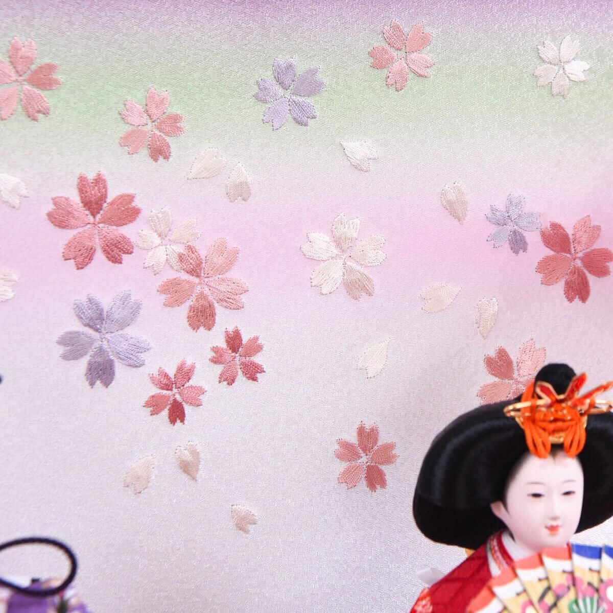 1万円 市松人形 さくら ケース付き 〔雛人形〕 雛人形 公司 市松人形 13号 ピンク 桜柄 ケース入り 横幅42cm