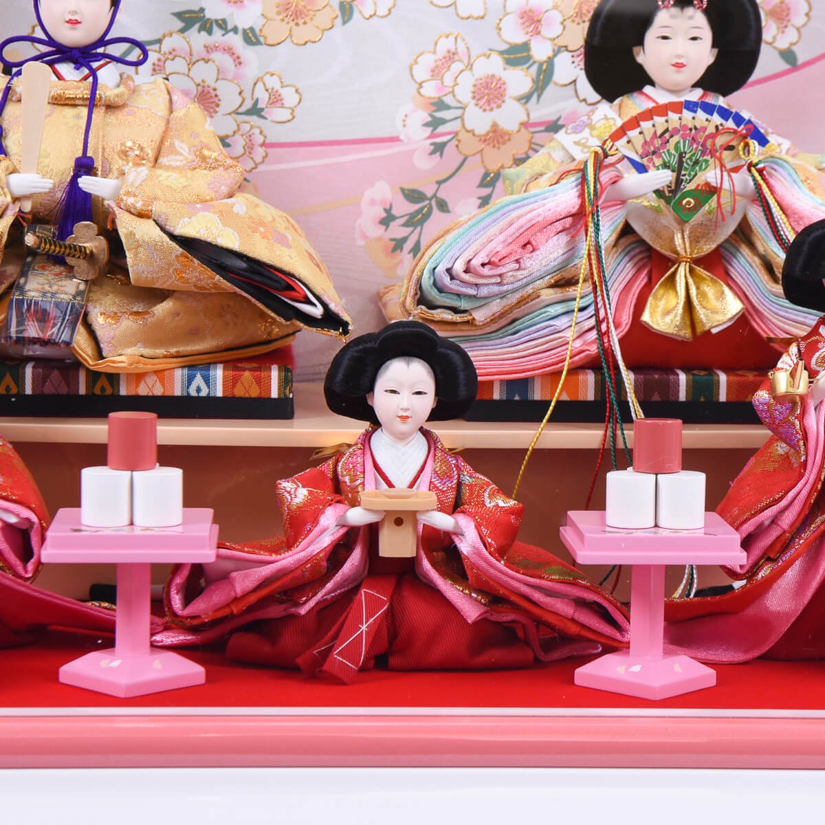 ひな人形 アクリルケース ホワイトピンク 五人飾り - 雛人形・五月人形 ...