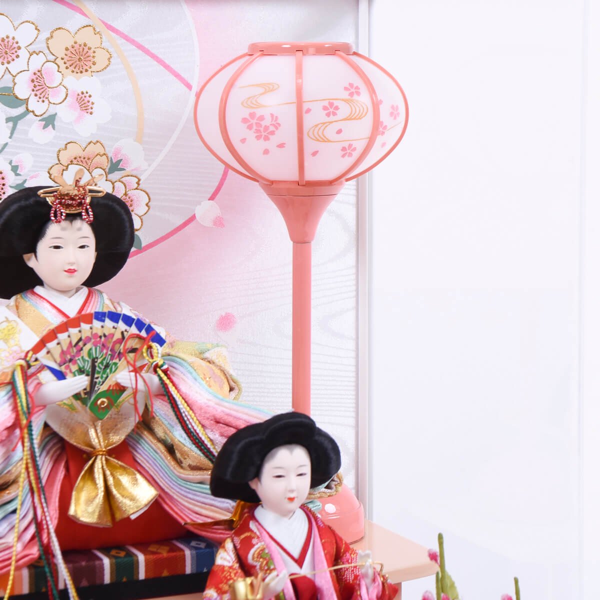 ひな人形 アクリルケース ホワイトピンク 五人飾り - 雛人形・五月人形・羽子板・破魔弓　－群馬県 人形の館石倉－