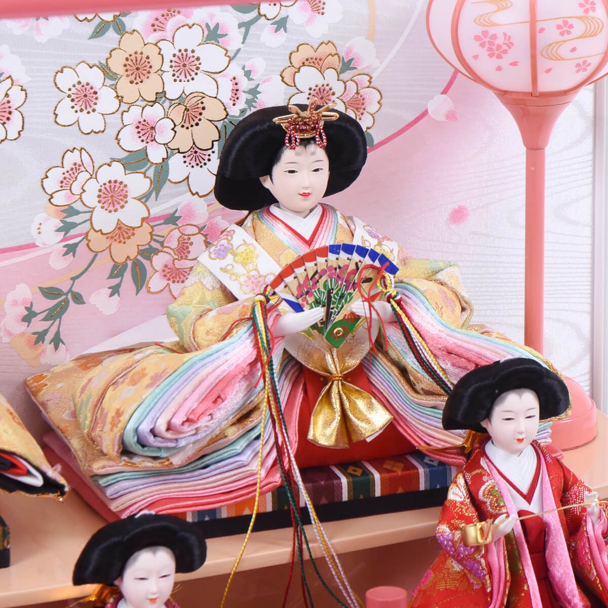 ひな人形 アクリルケース ホワイトピンク 五人飾り - 雛人形・五月人形 