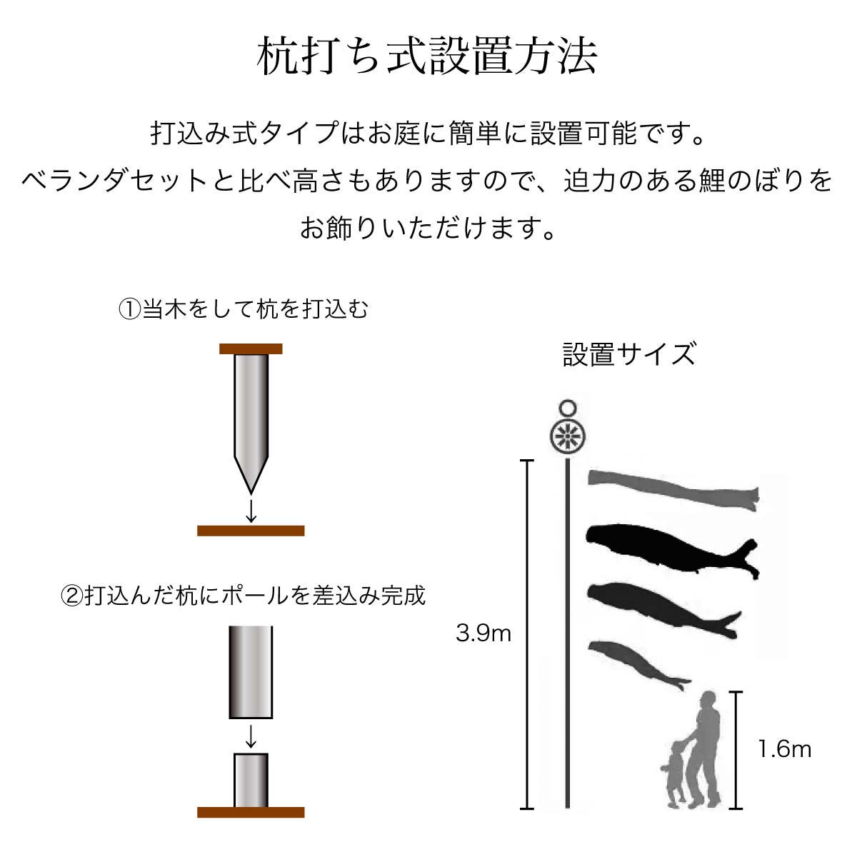 鯉のぼり 1.5m・2.0m [豪] 家紋・名入れ可 選べる設置方法 - 雛人形