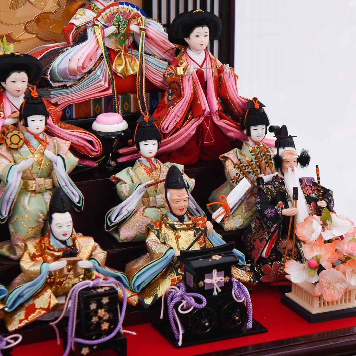 雛人形 芥子 ケース入十人飾り 五人囃子 京屋