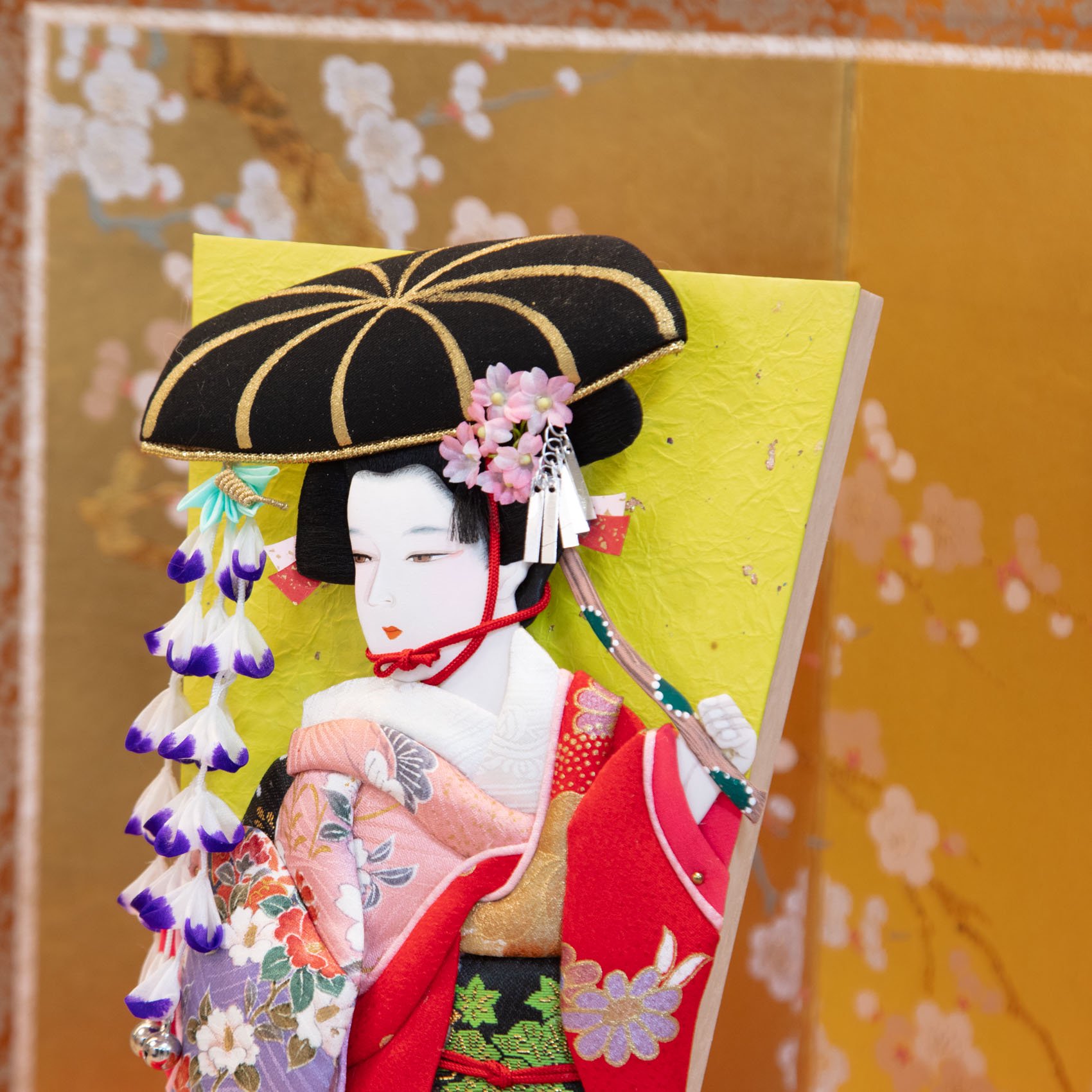 高級 押絵羽子板 正絹振袖 正月 民芸品 日本 伝統 - 正月