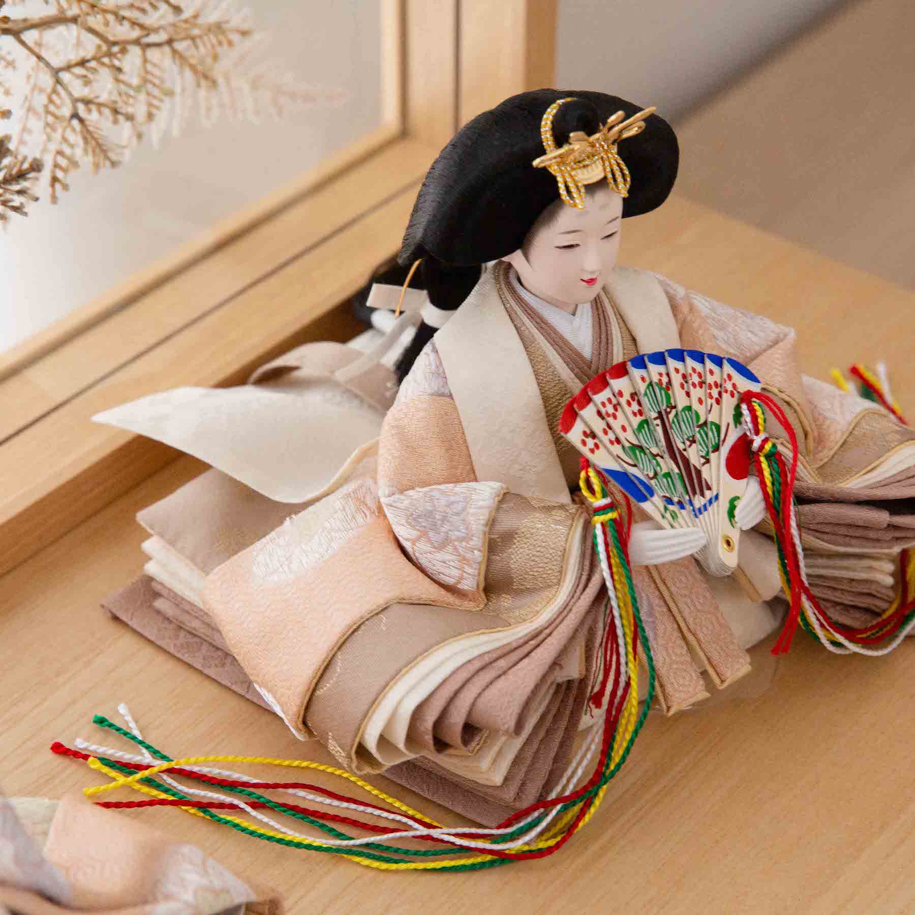 雛人形 京十一番(三五) 西陣織正絹錦 白木収納台