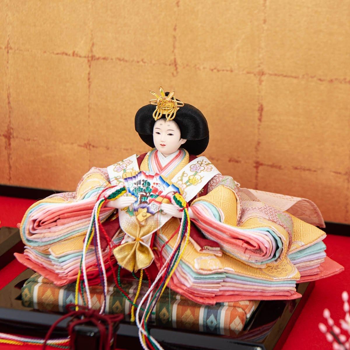 ひな人形 京十一番 親王飾り 金屏風 赤毛せん【展示特価品