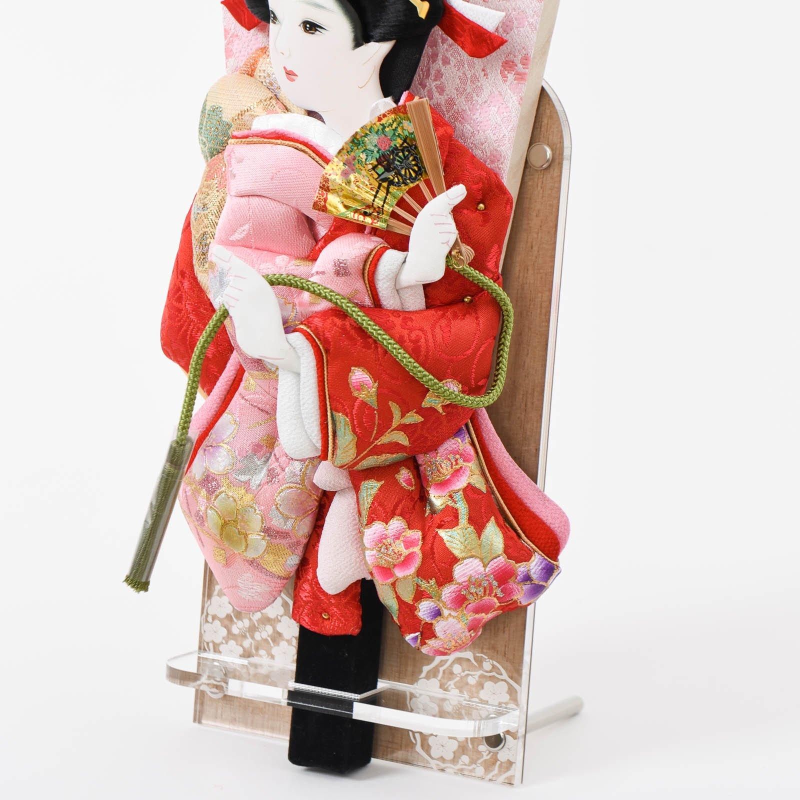 御羽子板飾り きらら　美生作 羽子板 額飾り 額入り羽子板 壁掛け スタンド付き 京洛 1.パール
