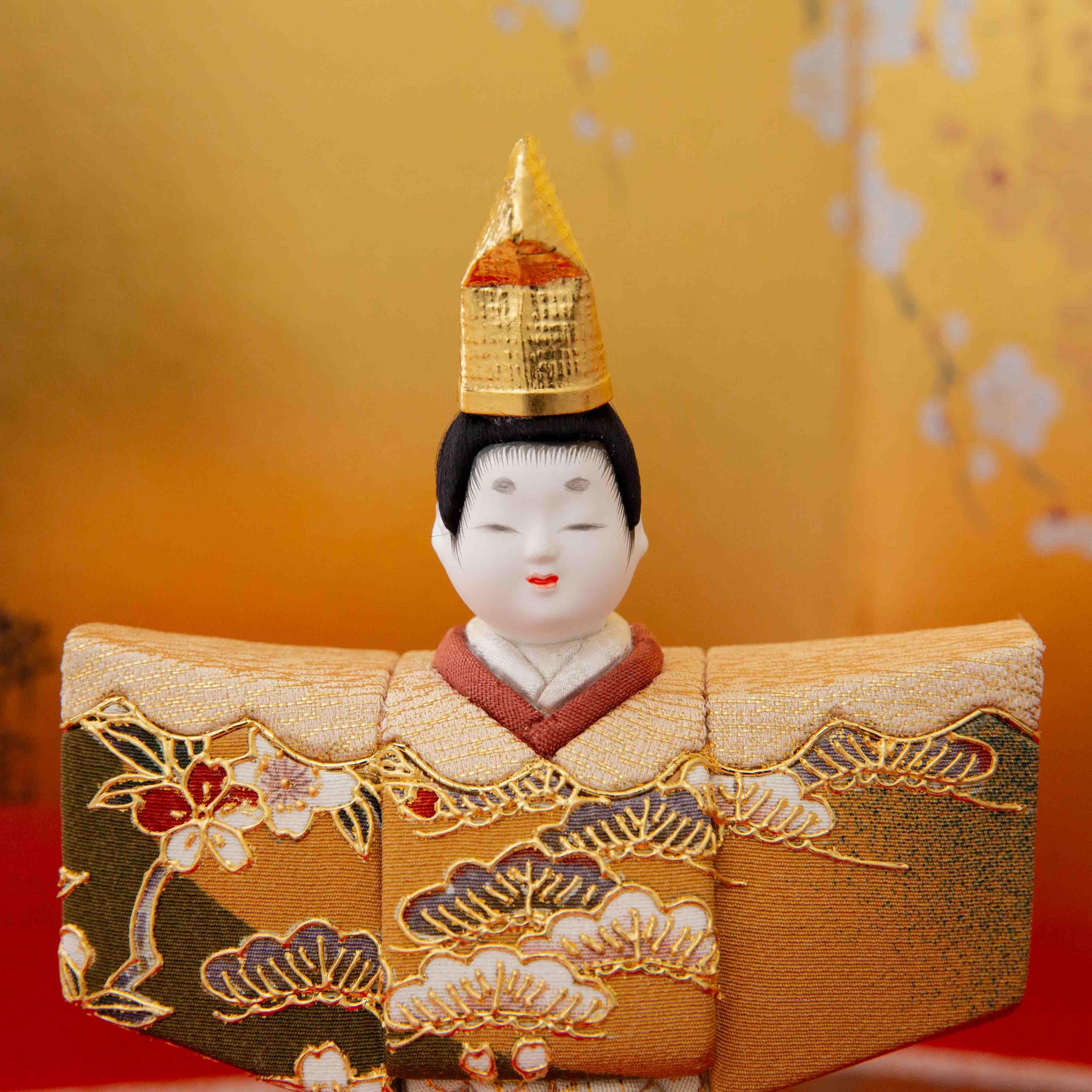 雛人形 有松陽寿作 延喜雛 有松人形工房 立ち雛 | 金彩蒔絵 | 有松陽寿 - 雛人形・五月人形