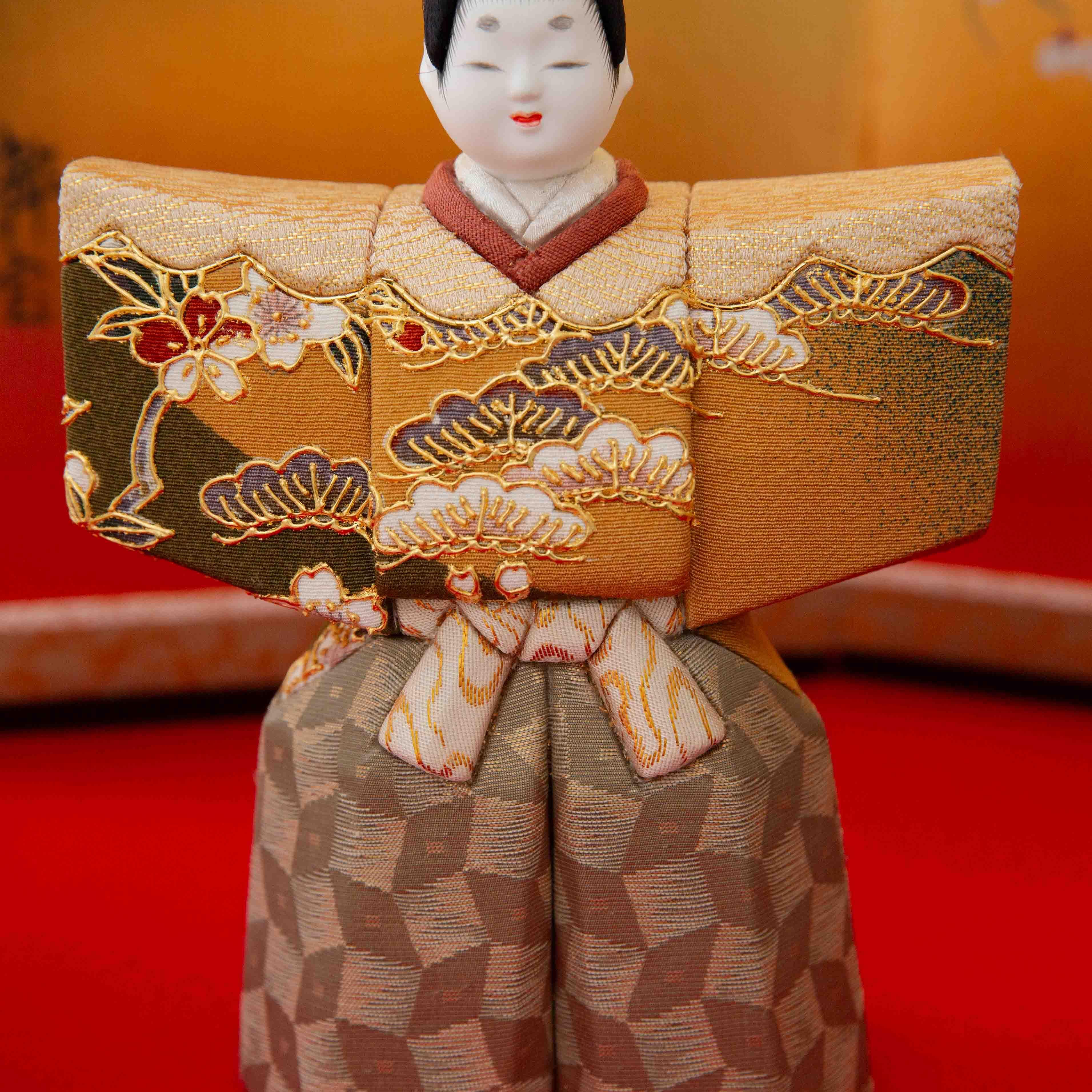 雛人形 有松陽寿作 延喜雛 有松人形工房 立ち雛 | 金彩蒔絵 | 有松陽寿 - 雛人形・五月人形