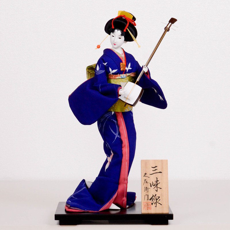 日本人形 友禅 三味線 - 雛人形・五月人形・羽子板・破魔弓 －群馬県