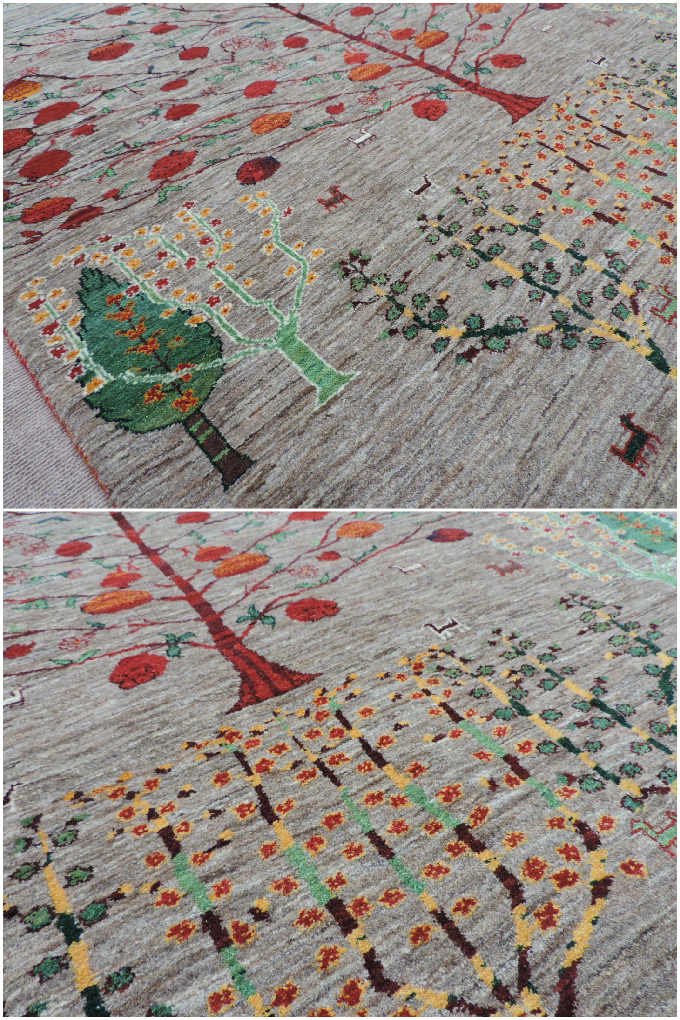 ギャッベ ギャベ ウール100％ 手織り ギャッベの本場 イラン シラーズ産 ラグサイズ：203cm×148cm カーペット 絨毯 本物保証