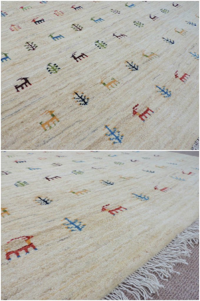 細かな密度の高級ギャッベ ギャベ 手織り ウール100％ ギャッベの本場 イラン シラーズ産 ラグサイズ 203cm×150cm カーペット 絨毯  本物保証 - ペルシャ絨毯・キリム・ギャッベ│手織り・激安│ペルシャ絨毯ショップ 「JAHAN」