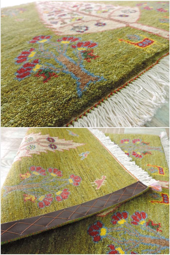 ギャッベ 手織り ウール ギャッベの本場 イラン シラーズ産 細かな密度