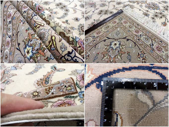 ペルシャ絨毯 カーペット ラグ ウール＆シルク 手織り 高級 ペルシャ