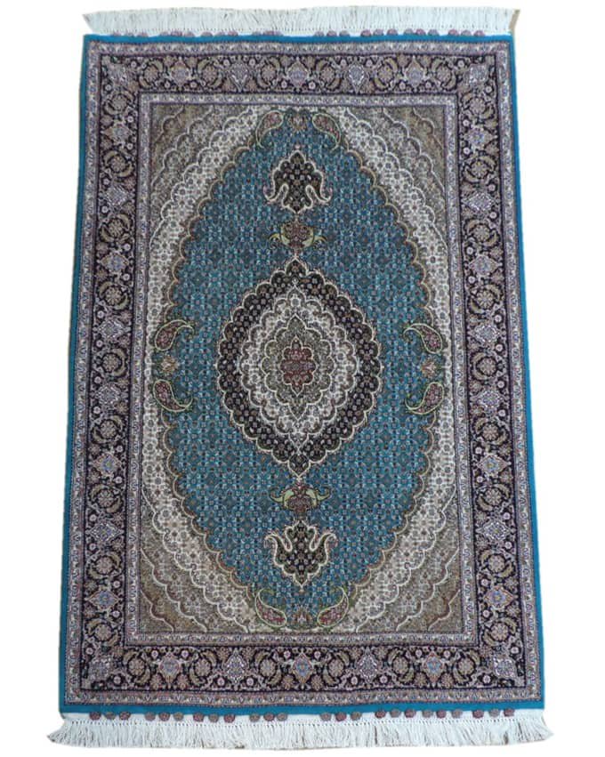 ペルシャ絨毯 カーペット ラグ ウール&シルク 手織り 高級 ペルシャ 