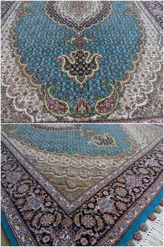 ペルシャ絨毯 カーペット ラグ ウール&シルク 手織り 高級 ペルシャ