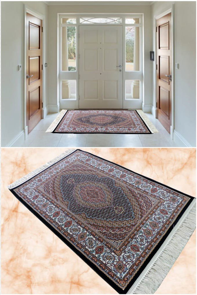 ペルシャ絨毯 カーペット ラグ 高密度 ソフトタッチ ウィルトン 機械織り ペルシャ絨毯の本場 イラン産 玄関マット 120×80cm 本物保証