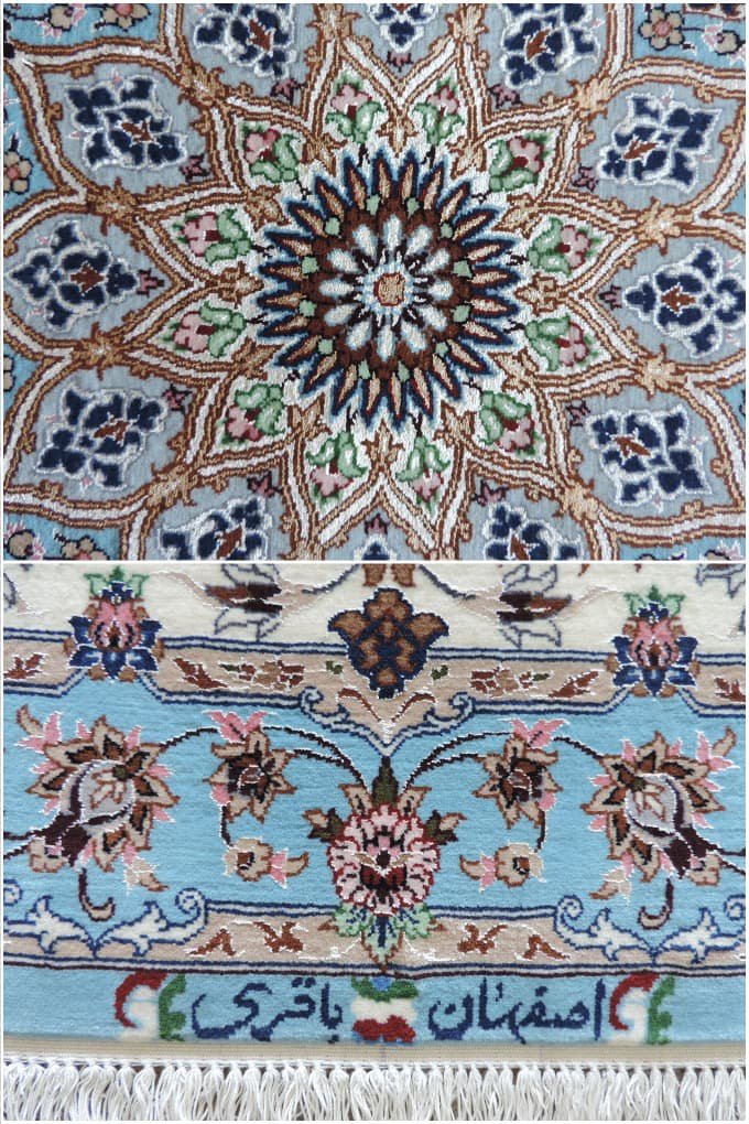 ペルシャ絨毯 カーペット ウール＆シルク 手織り高級 ペルシャ絨毯の 