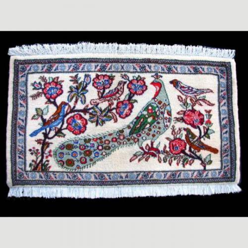 素敵な手織り玄関マットサイズ鳥柄ペルシャ絨毯   ペルシャ絨毯