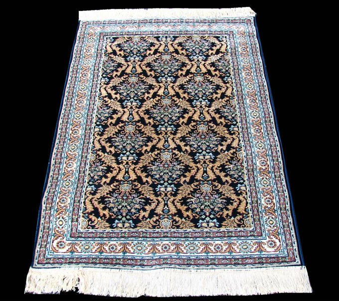 ms-80645 ◇シルク調ペルシャ絨毯 クム産 高級機械織り絨毯