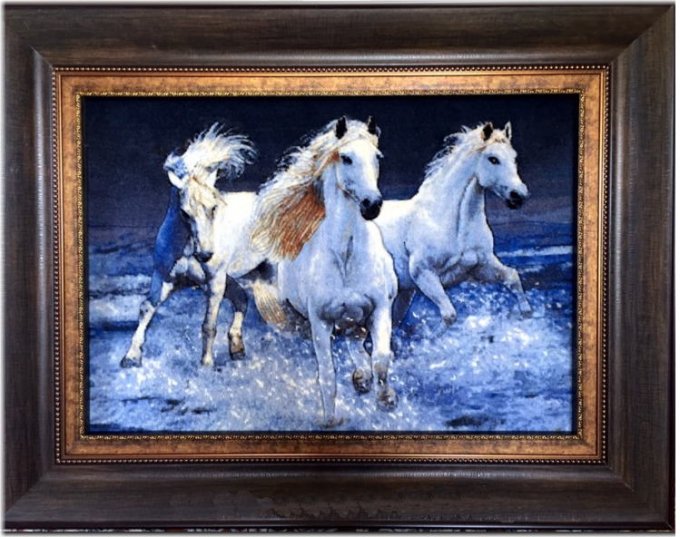 ペルシャ絨毯「馬の額装」イラン タブリーズ | reelemin242.com