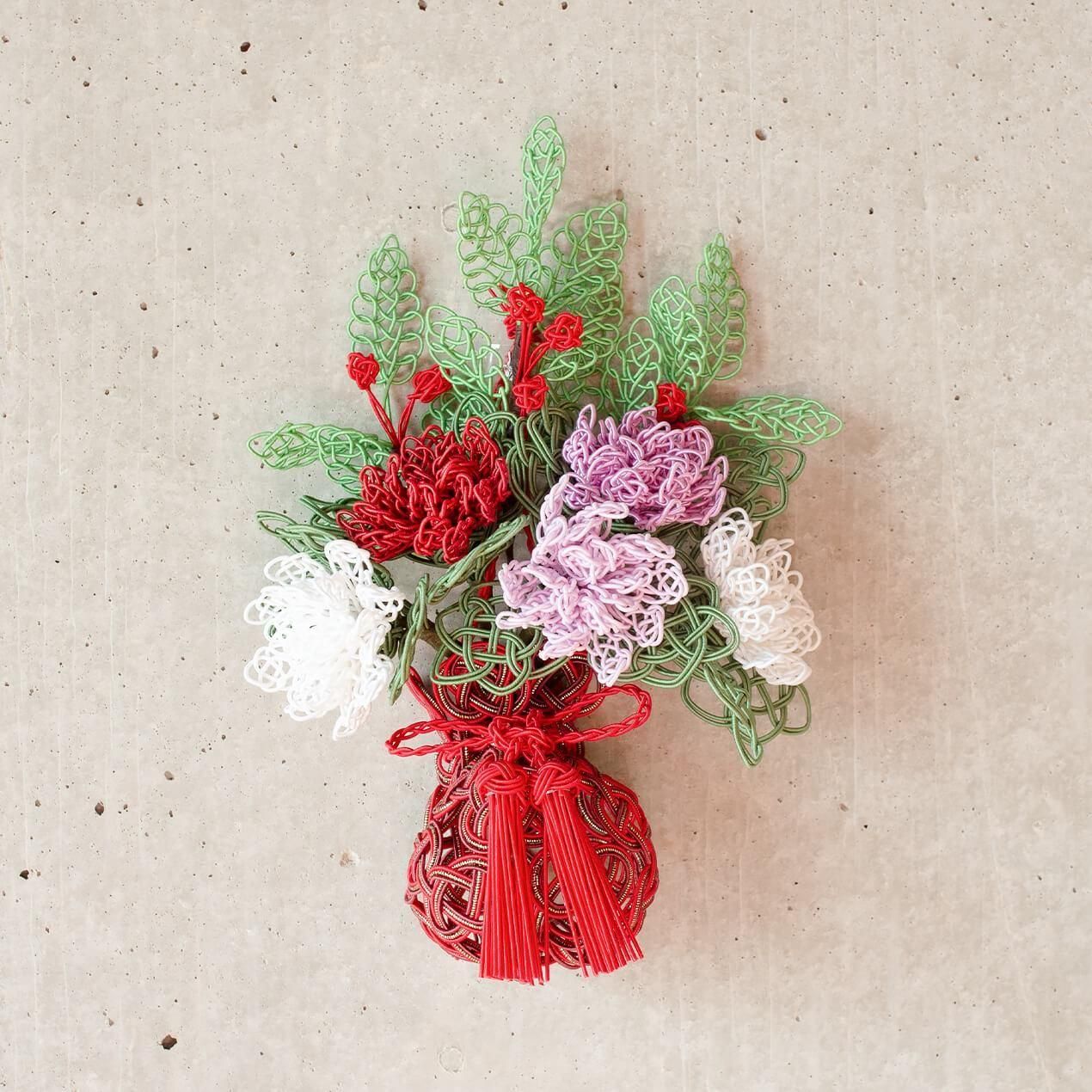 重陽の節句飾り　紫村濃（むらさきむらご）