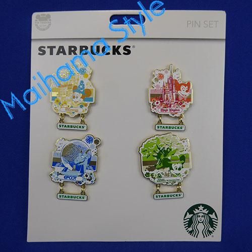 WDW50th スターバックス ピンバッジ4個セット - Maihama Style