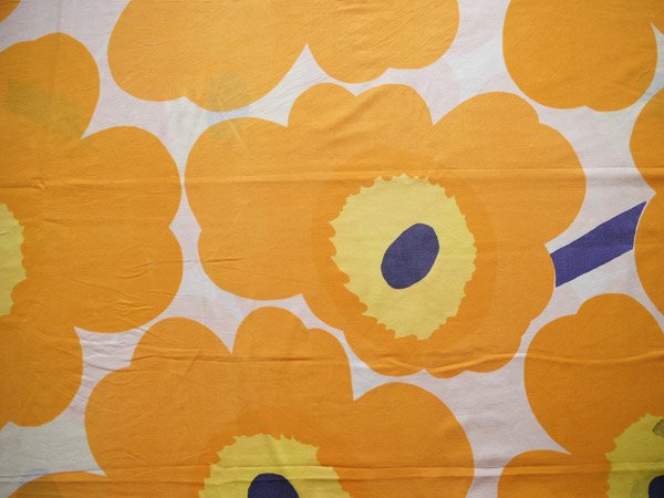 marimekko UNIKKOヴィンテージ布団カバー（イエロー） - presse 北欧、バルトの雑貨のお店 アラビア グスタフスベリ  ロールストランド ヴィンテージファブリック