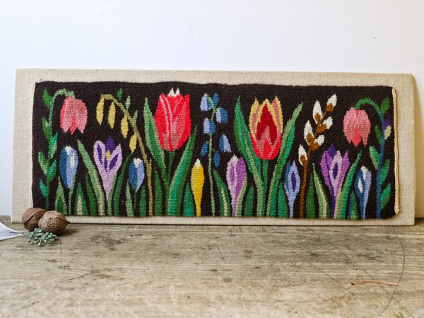 織りのタペストリーフレミッシュ織り(色とりどりの花) - presse 北欧