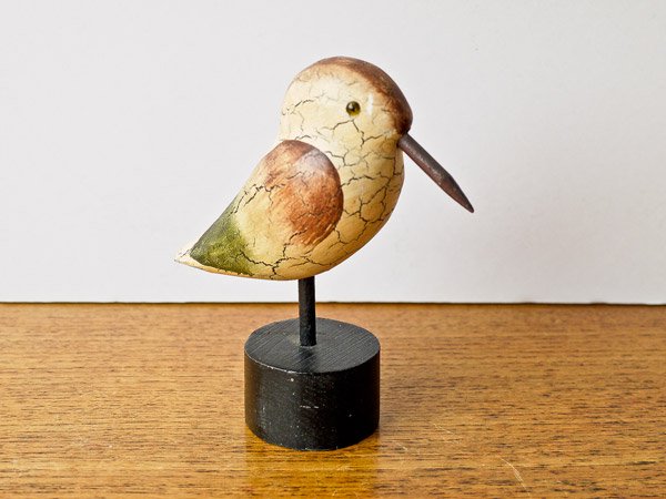 ビンテージ 木の鳥のオブジェ - 置物