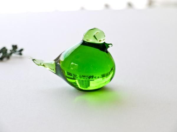 緑色ガラス製鳥型オブジェ 951/1000 【公式通販】