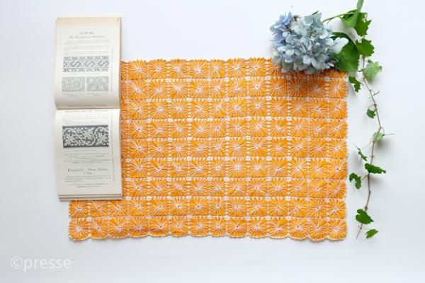 スウェーデンでみつけたヴィンテージ刺繍クロス オレンジ 花のレースモチーフ Presse 北欧 バルトの雑貨のお店 アラビア グスタフスベリ ロールストランド ヴィンテージファブリック スウェーデンでみつけたヴィンテージ刺繍クロス オレンジ 花のレースモチーフ Presse 北欧 バルトの雑貨のお店 アラビア グスタフスベリ ロールストランド ヴィンテージファブリック