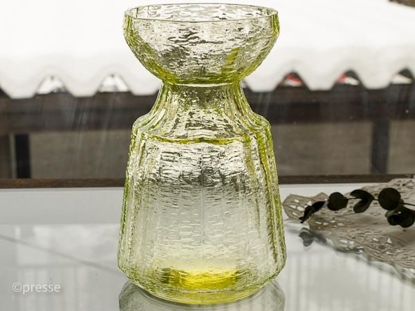フィンランド ガラス水耕栽培 ヒヤシンスポット 筒型 ギザギザ