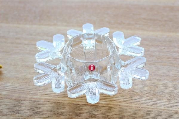 Iittala Snow Crystalガラス キャンドルホルダー 雪の結晶