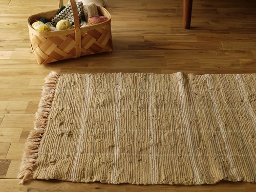 スウェーデンの裂き織りのマット ベージュミックス - presse 北欧