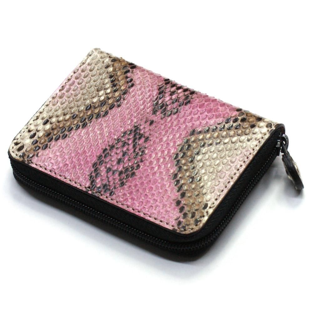 ヘビ 革 財布】【蛇 パイソン】ラウンドファスナー小銭入れVer.2
