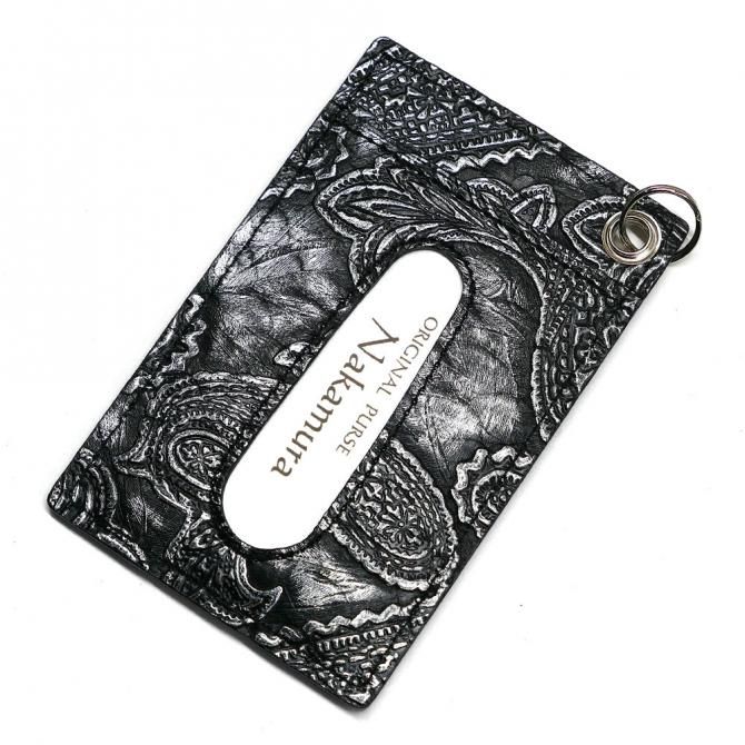 蛇 ヘビ パイソン革 IDケース カードケース 定期入れ チェーン付