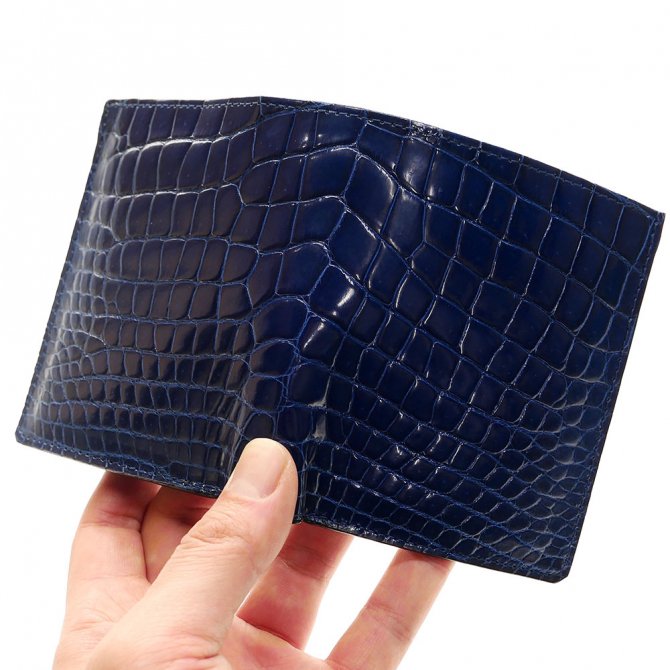 クロコダイル革 本革 二つ折り財布 財布 メンズ レディース ボックス型 