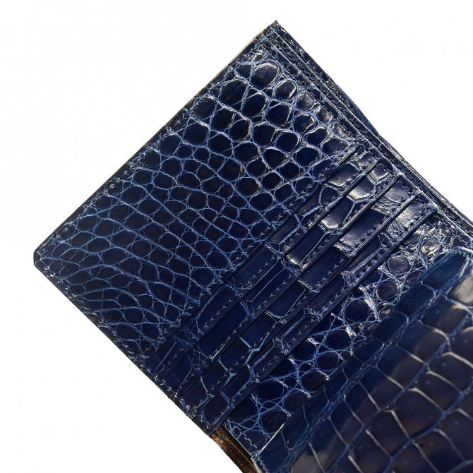 クロコダイル革 本革 二つ折り財布 財布 メンズ レディース ボックス型 