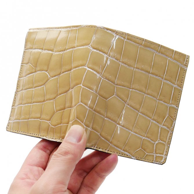 クロコダイル革 本革 二つ折り財布 財布 メンズ レディース ボックス型