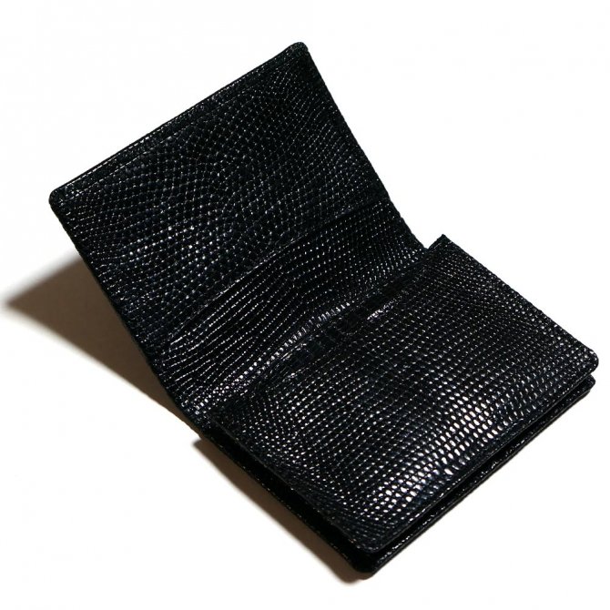 名刺入れ リザード 日本製 シャイニング 黒 本革 カードケース 大容量 ギフト