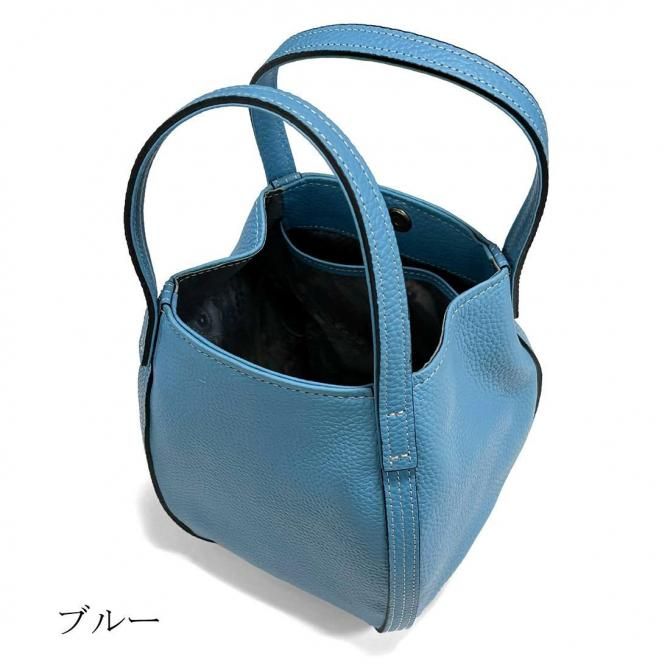 トートバッグ バケツ型 | 本革 シュリンクレザー ブラウニー