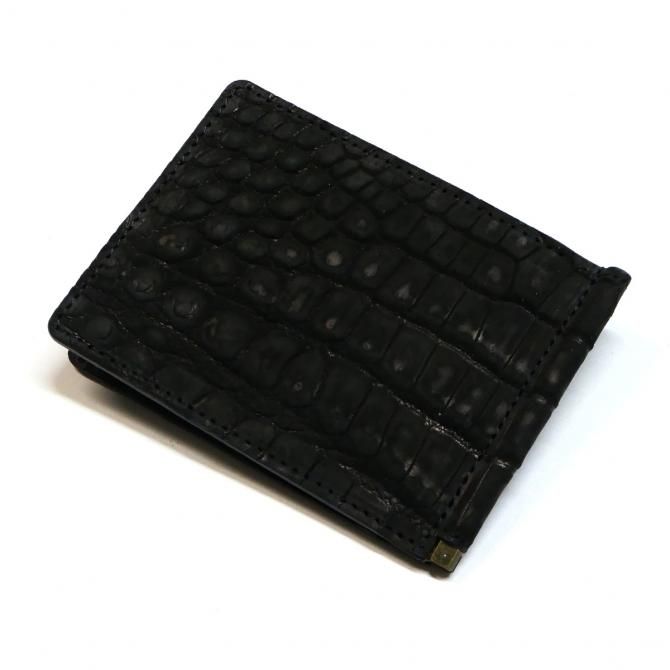 札ばさみ マネークリップ 薄型 本革 無双仕様 クロコダイル革 ワニ革