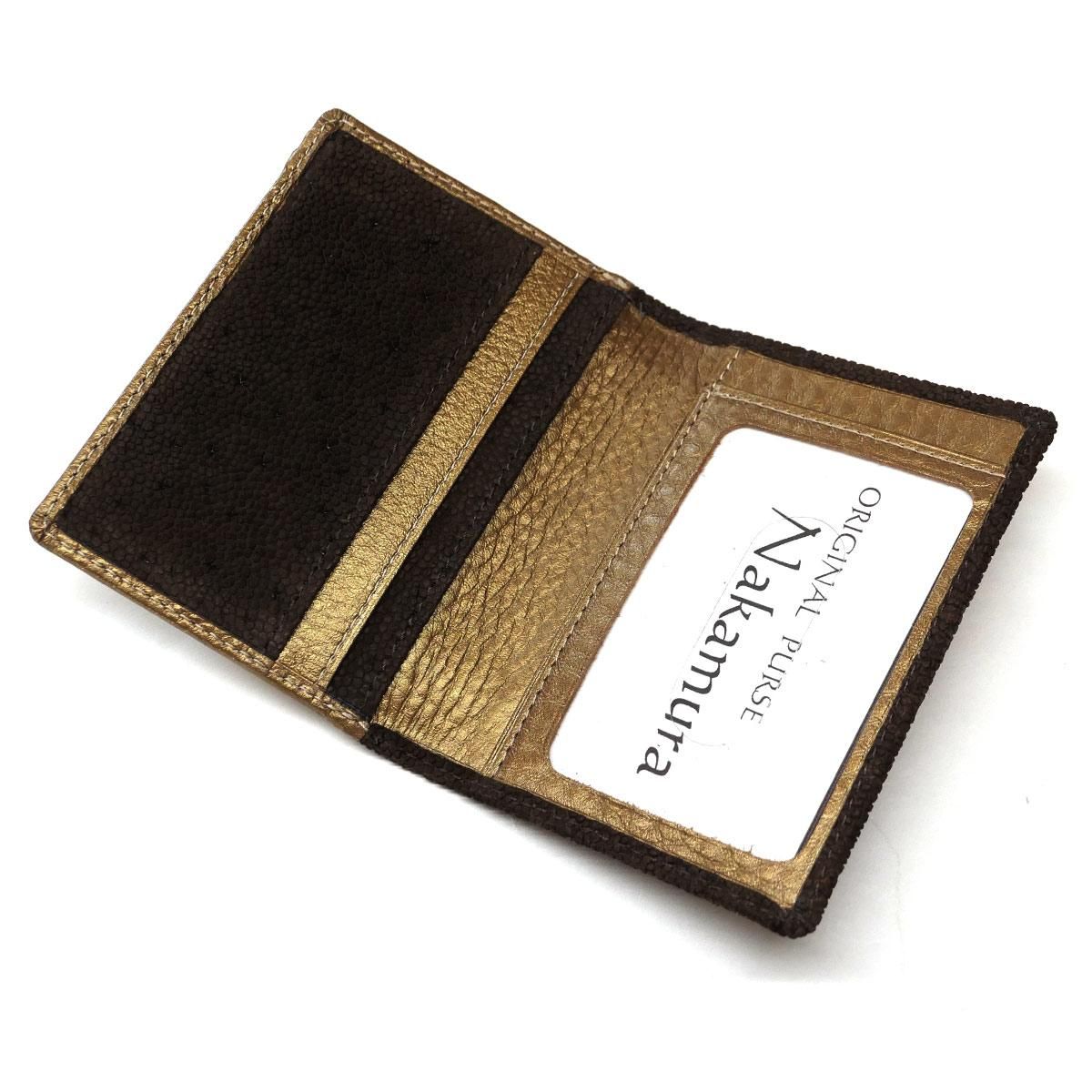 定期入れ パスケース 二つ折り 透明窓 本革 ゾウ革 象革 ぞう革