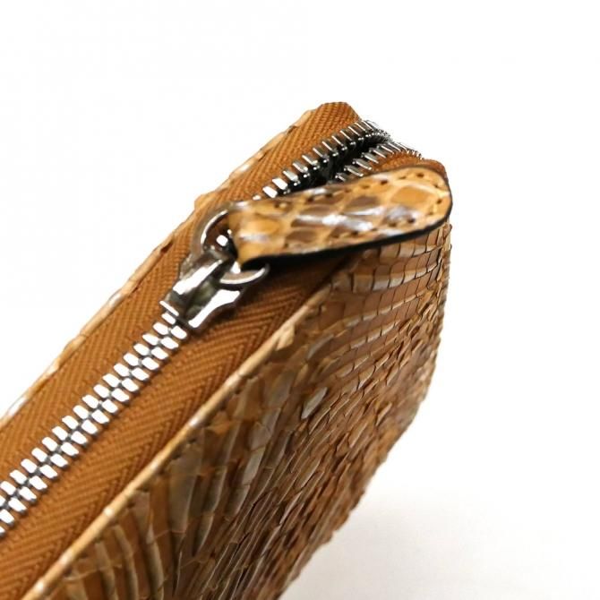 蛇皮 パイソン 長財布 オレンジ GUCCI 長財布 ラウンドファスナー GG
