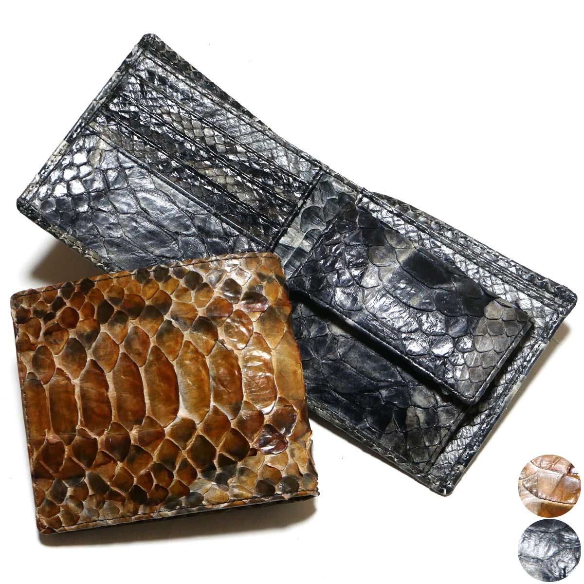 ダイヤモンドパイソン(ヘビ革)財布 ブルー オフィシャル通販 - www