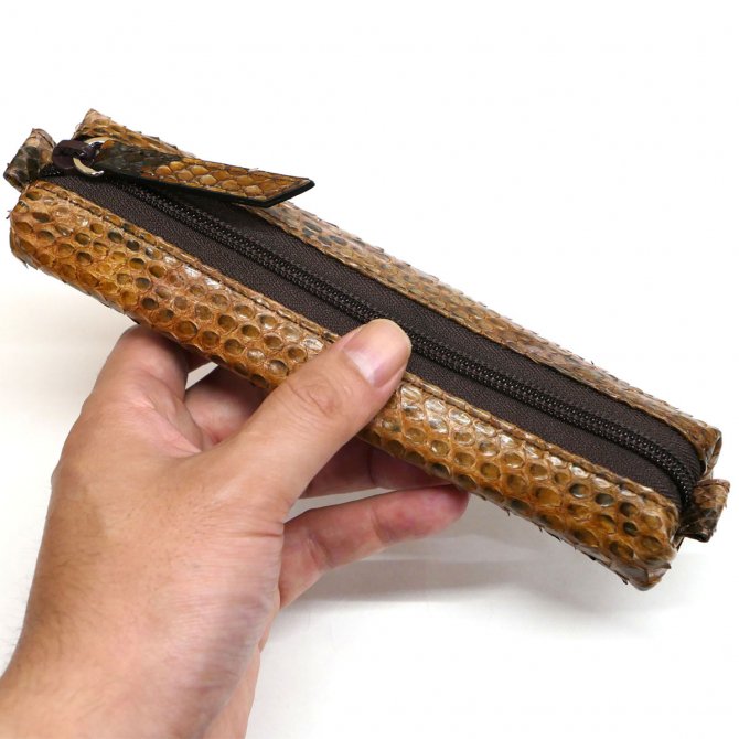 インドネシア・ヘビ（ジャリ種）革製ペンケース(B)
